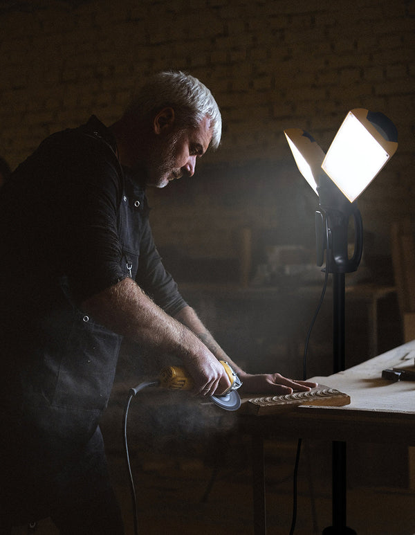 Lutec LUTEC 【Upgraded】5000K 12000 Lumen 105 Watt Dual-Head LED Work Light With Telescoping Tripod Work Light With Stand Rotating Waterproof Lamps And 8 Ft 3-Prong Power Cord