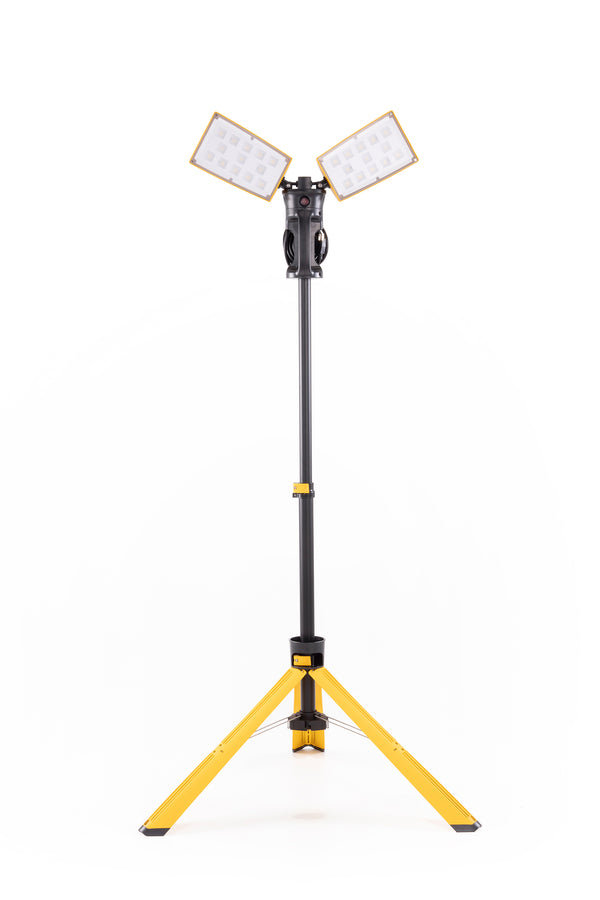 lutec LUTEC 【Upgraded】5000K 12000 Lumen 105 Watt Dual-Head LED Work Light with Telescoping Tripod Work Light with Stand Rotating Waterproof Lamps and 8 Ft 3-Prong Power Cord