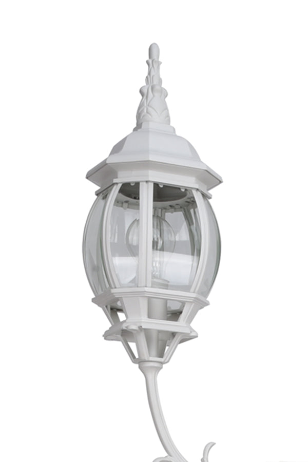 Lutec LUTEC-VINTAGE 3-Head Die-Cast Aluminum LED Outdoor Hard Wired Street Light (Head & Pole) White