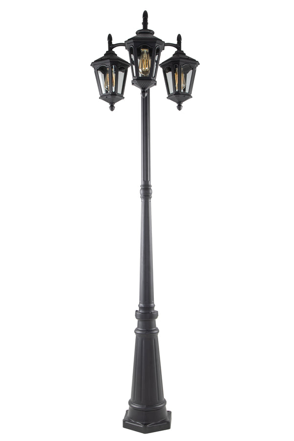 lutec LUTEC-VINTAGE OBLIQUE 3-Head Die-Cast Aluminum LED Outdoor Hard Wired Street Light (Head & Pole)