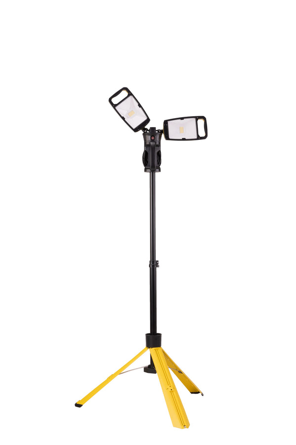 Lutec LUTEC Work Light With Stand 10000 Lumen Dual-Head LED Work Light With Telescoping Tripod Portable Corded LED Job Site Lighting 5000K 100W Indoor Outdoor Lighting