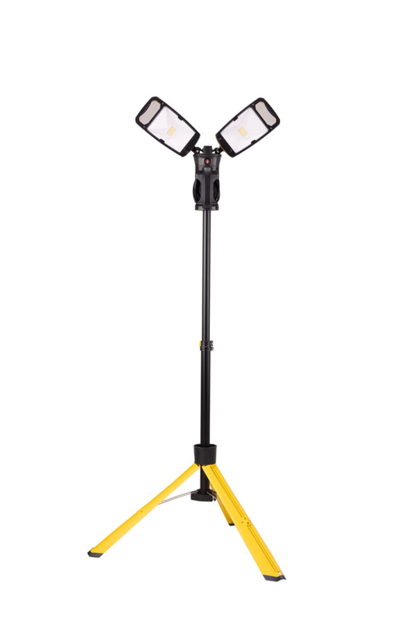 lutec LUTEC Work Light with Stand 10000 Lumen Dual-Head LED Work Light with Telescoping Tripod Portable Corded LED Job Site Lighting 5000K 100W Indoor Outdoor Lighting