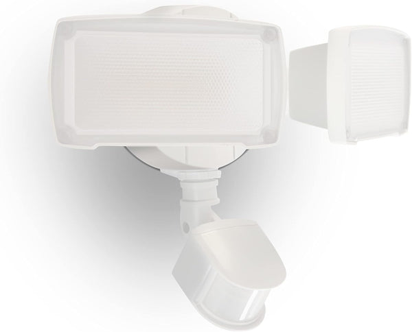 lutec UME 19W LED Security Lights Motion Sensor Light Outdoor 2000LM Motion Flood Light 5000K IP65 Waterproof 2 Adjustable Head Motion Detector Security Light for Exterior Outside Garage Yard(White)