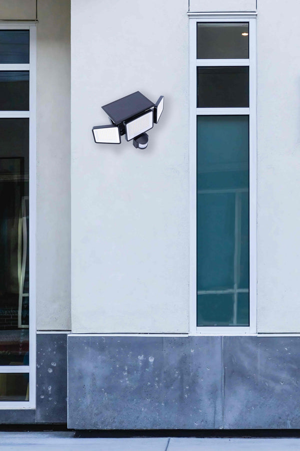 Lutec UME Solar Outdoor Lights 302 LED 3000LM IP65 Waterproof Motion Sensor Outdoor Lights 3 Heads Solar Security Flood Lights 270 Wide Lighting Angle With 3 Modes For Garden Patio Yard