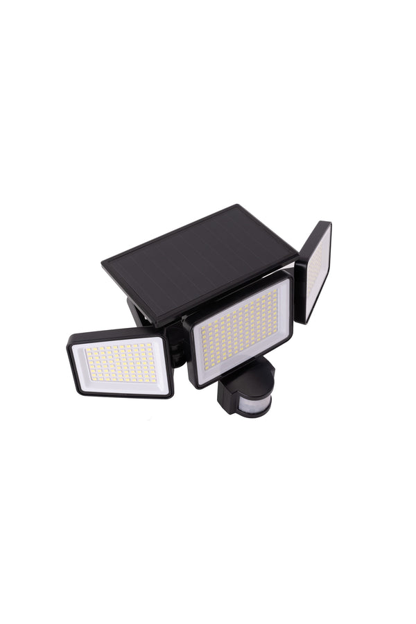 Lutec UME Solar Outdoor Lights 302 LED 3000LM IP65 Waterproof Motion Sensor Outdoor Lights 3 Heads Solar Security Flood Lights 270 Wide Lighting Angle With 3 Modes For Garden Patio Yard