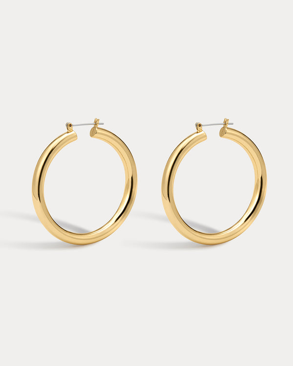 luv aj Amalfi Tube Hoops- Gold