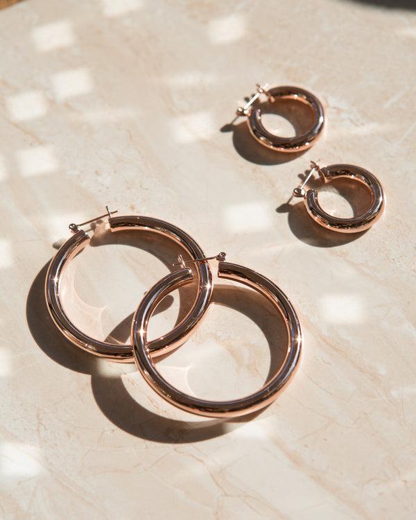 Luv Aj Amalfi Tube Hoops- Rose Gold