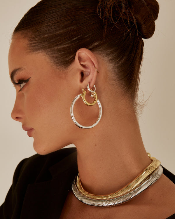Luv Aj Amalfi Tube Hoops- Silver