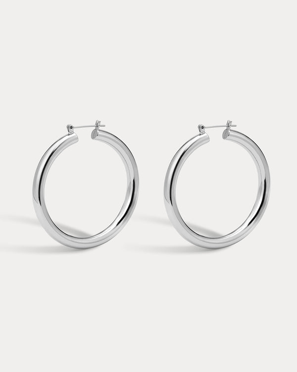 luv aj Amalfi Tube Hoops- Silver