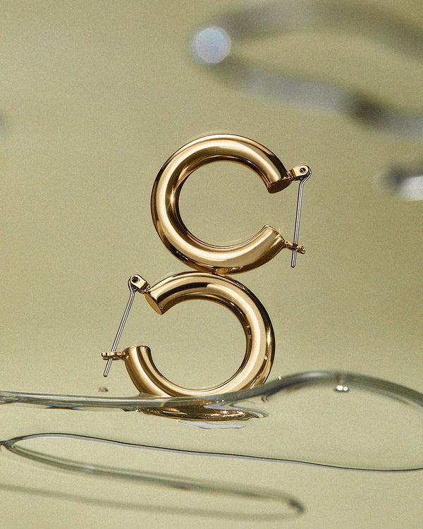luv Aj Baby Amalfi Tube Hoops- Gold