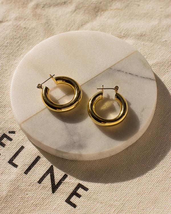 luv Aj Baby Amalfi Tube Hoops- Gold