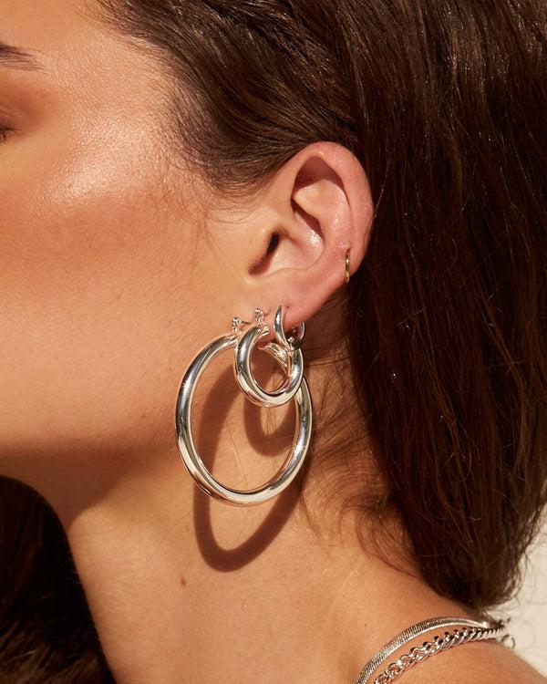 Luv Aj Baby Amalfi Tube Hoops- Silver