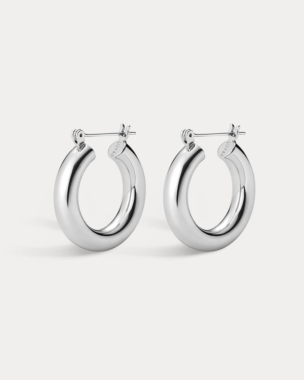 luv aj Baby Amalfi Tube Hoops- Silver