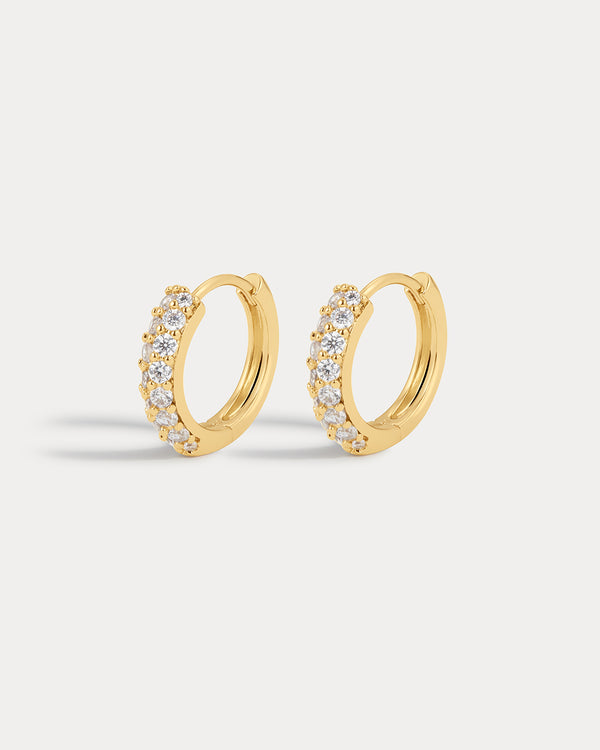 luv aj Baby Pave Huggies- Gold
