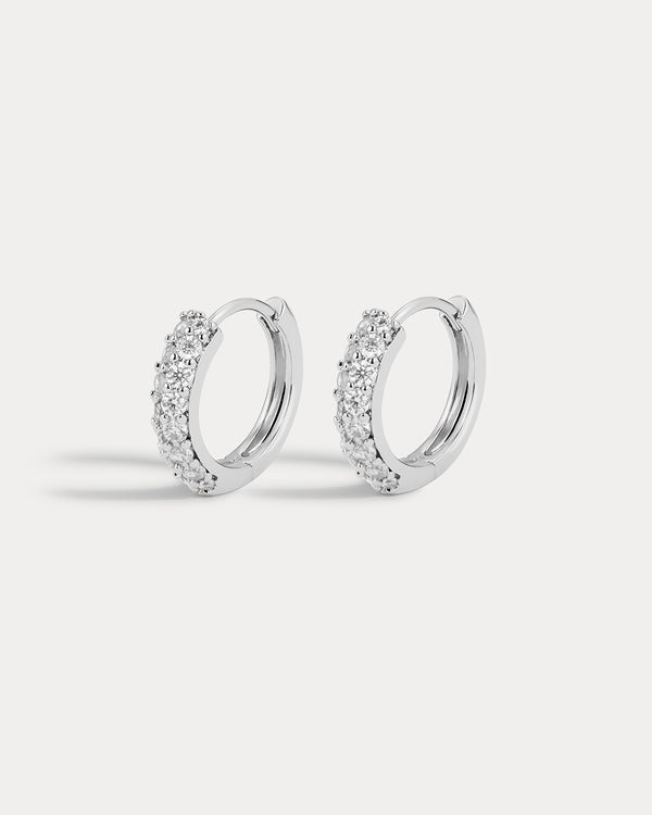 luv aj Baby Pave Huggies- Silver