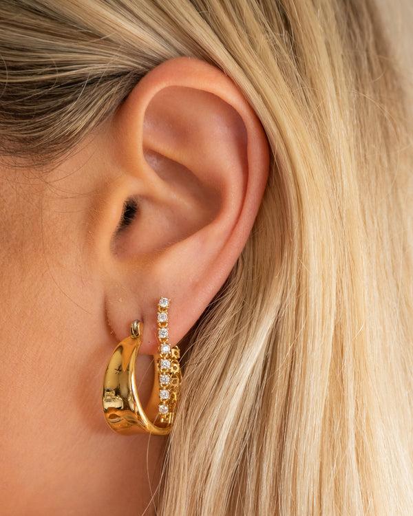 Luv Aj Ballier Chain Studs- Gold