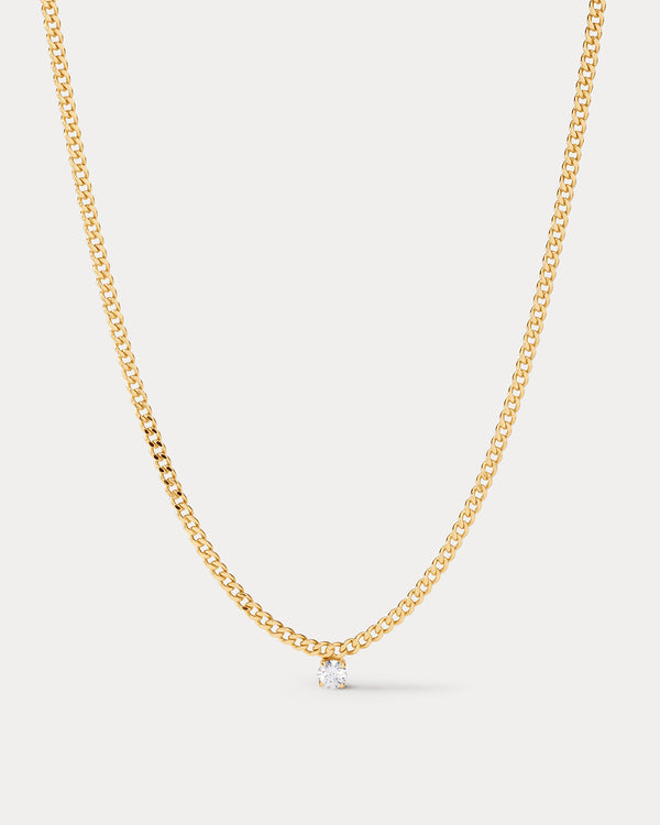 luv aj Bardot Stud Charm Necklace- Gold