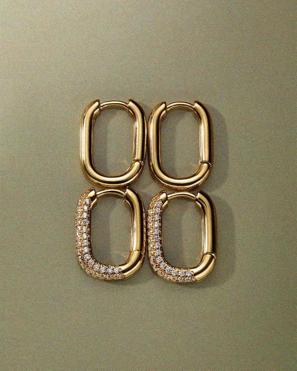 Luv Aj Chain Link Huggies- Gold