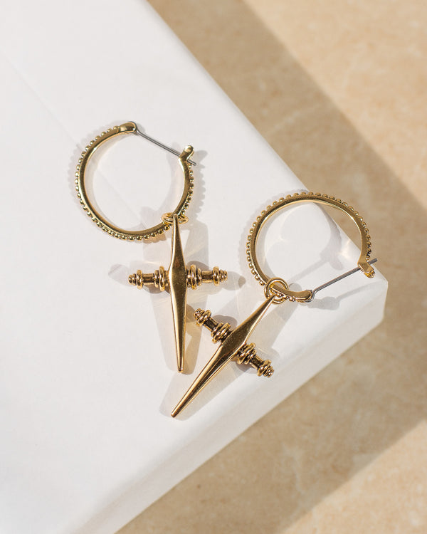 Luv Aj Cross Hoops- Gold