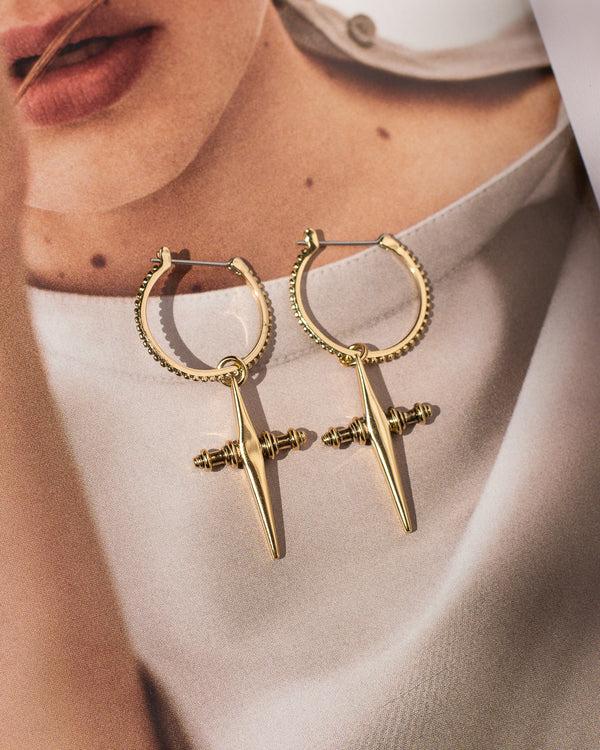 Luv Aj Cross Hoops- Gold