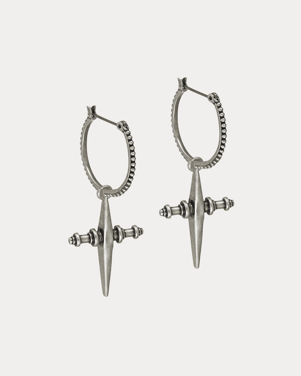 luv aj Cross Hoops- Silver