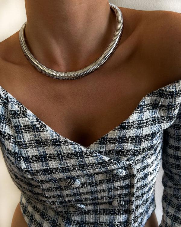 Luv Aj Flex Snake Chain Necklace- Silver