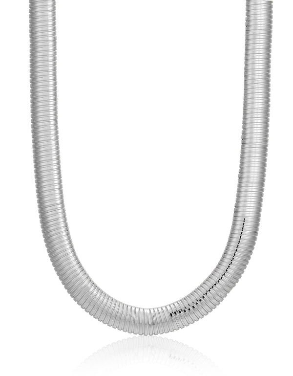 luv aj Flex Snake Chain Necklace- Silver