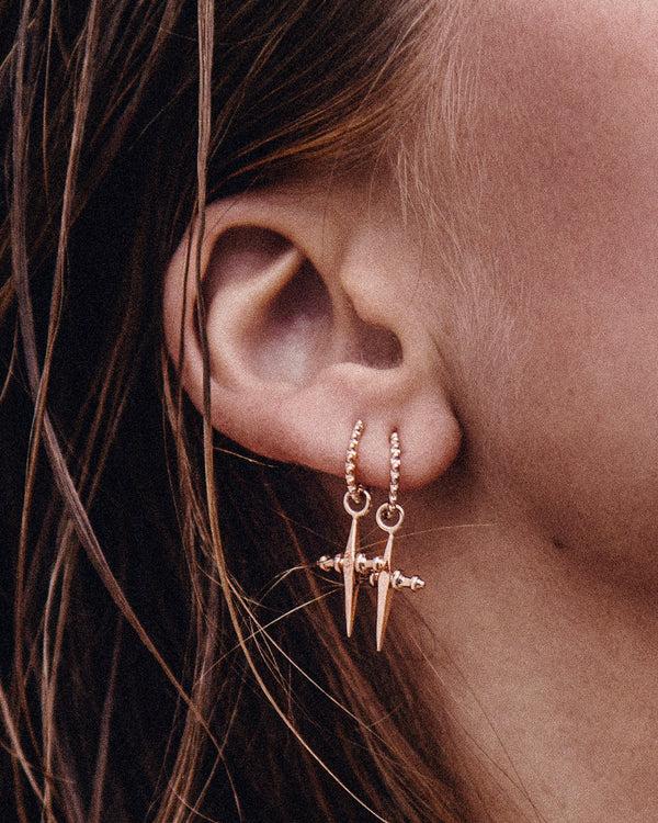 Luv Aj Mini Cross Hoops- Rose Gold