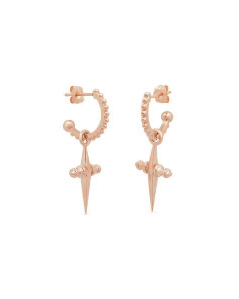 luv aj Mini Cross Hoops- Rose Gold