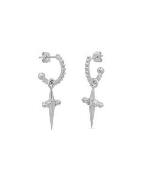 luv aj Mini Cross Hoops- Silver