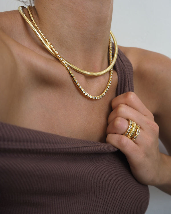 Luv Aj Mini Flex Snake Chain Necklace- Gold