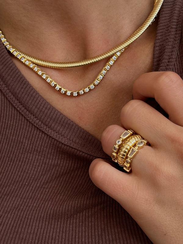 Luv Aj Mini Flex Snake Chain Necklace- Silver