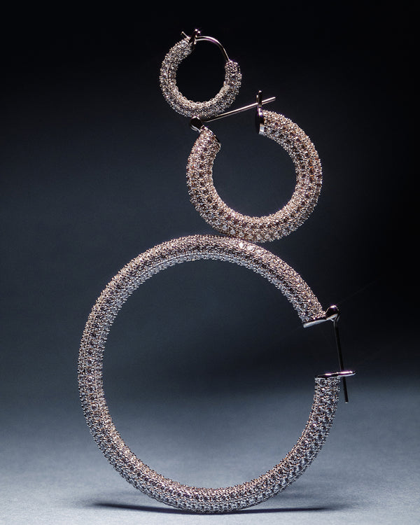 Luv Aj Pave Amalfi Hoops- Silver