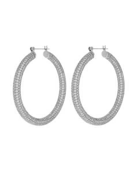 luv aj Pave Amalfi Hoops- Silver