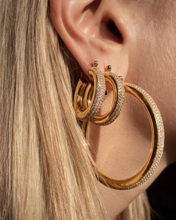 Luv Aj Pave Stripe Amalfi Hoops- Gold