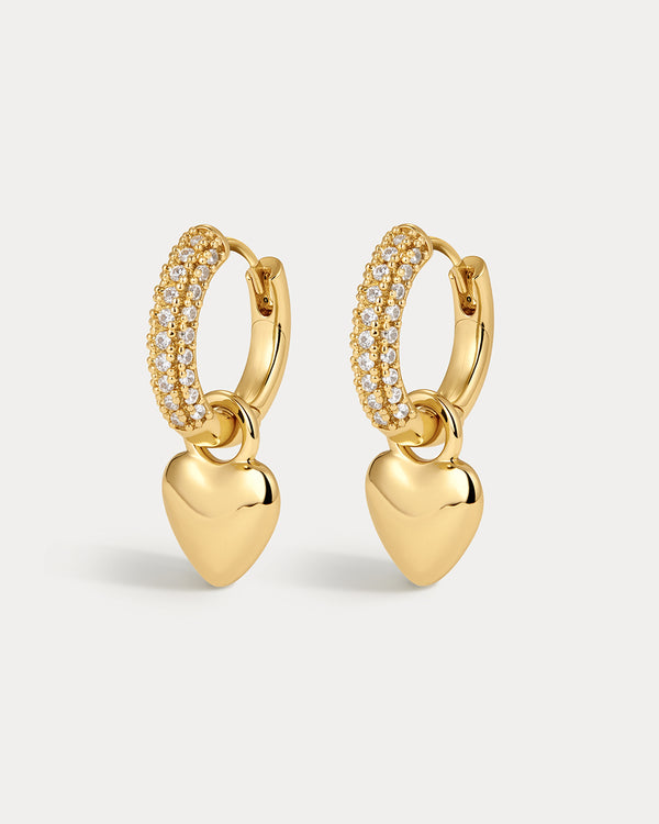 luv aj Puffy Heart Huggies- Gold