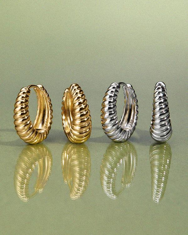 Luv Aj Ridged Marbella Hoops- Gold