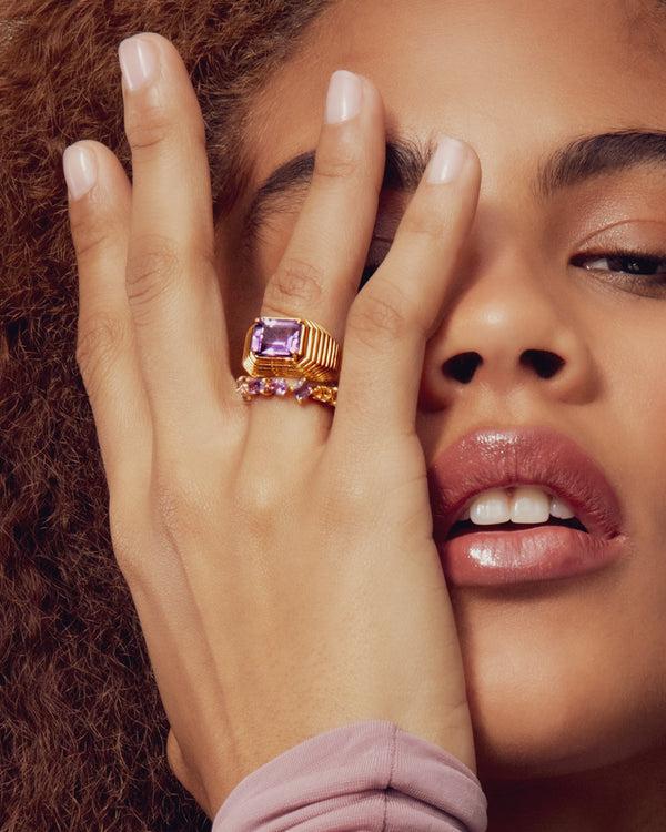 Luv Aj The Caroline Step-Cut Ring- Amethyst