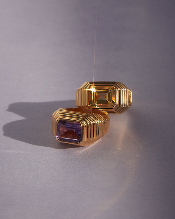 Luv Aj The Caroline Step-Cut Ring- Amethyst