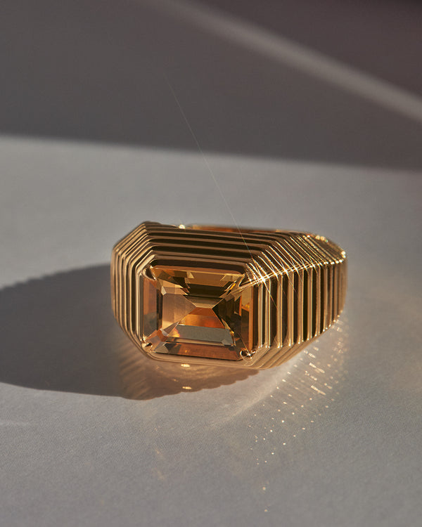 Luv Aj The Caroline Step-Cut Ring- Citrine