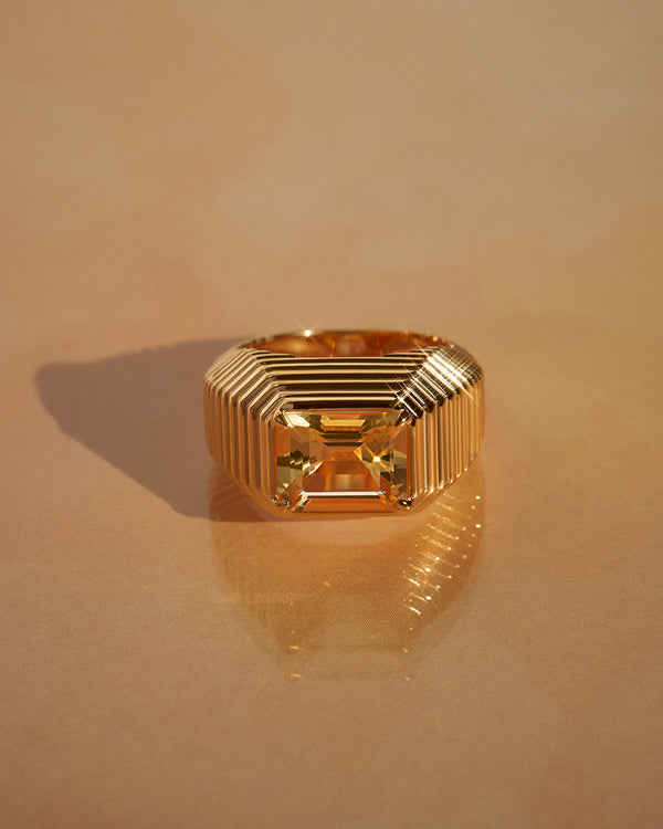 Luv Aj The Caroline Step-Cut Ring- Citrine