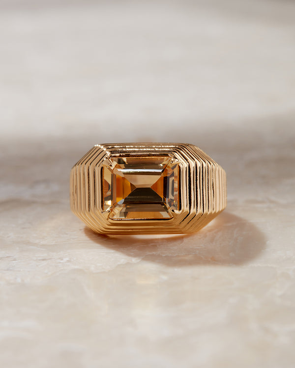 luv aj The Caroline Step-Cut Ring- Citrine