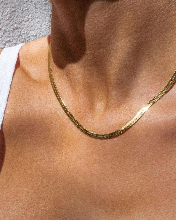 Luv Aj The Classique Herringbone Chain- Gold