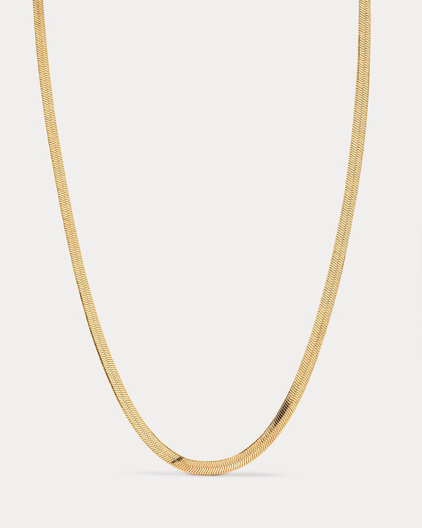 luv aj The Classique Herringbone Chain- Gold