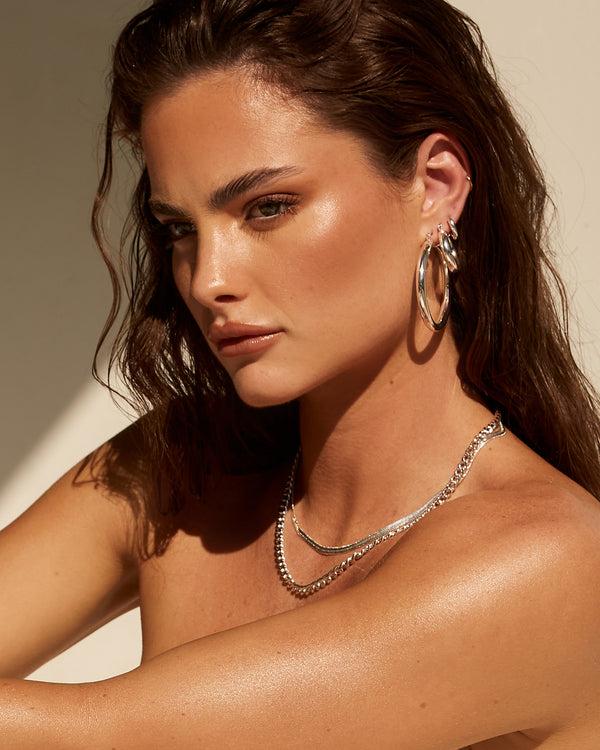 Luv Aj The Classique Herringbone Chain- Silver