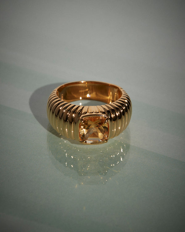 Luv Aj The Elizabeth Cushion Ring- Citrine