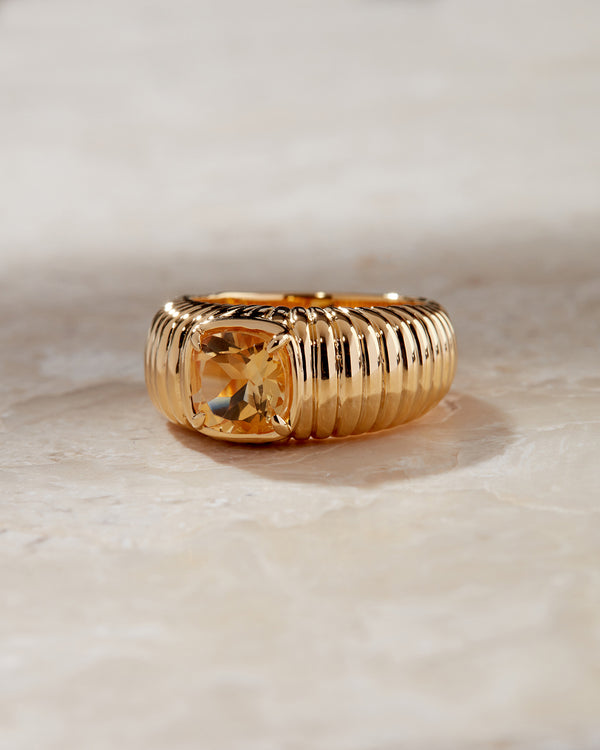 luv aj The Elizabeth Cushion Ring- Citrine