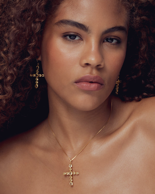 Luv Aj The Isabella Cross Earrings