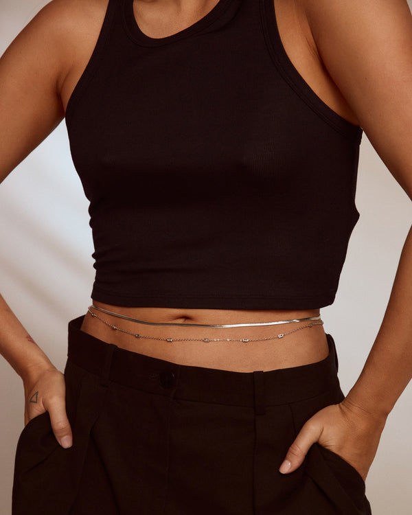 Luv Aj The Mercer Belly Chain- Silver