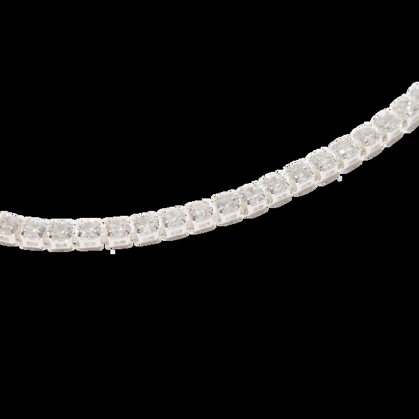 Luv Aj The Prong-Set Tennis Necklace- Silver